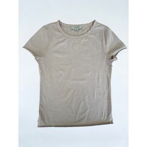All Saints nude neutral t-shirt base layer top soft size S Quiet Luxury